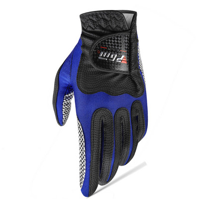 Golfa cimdi vīriešiem 3 krāsu kreisā labā roka elpojošs pretslīdes elastīgs premium PU ādas cimds golfa spēlētājam dāvana balts zils sarkans jauns