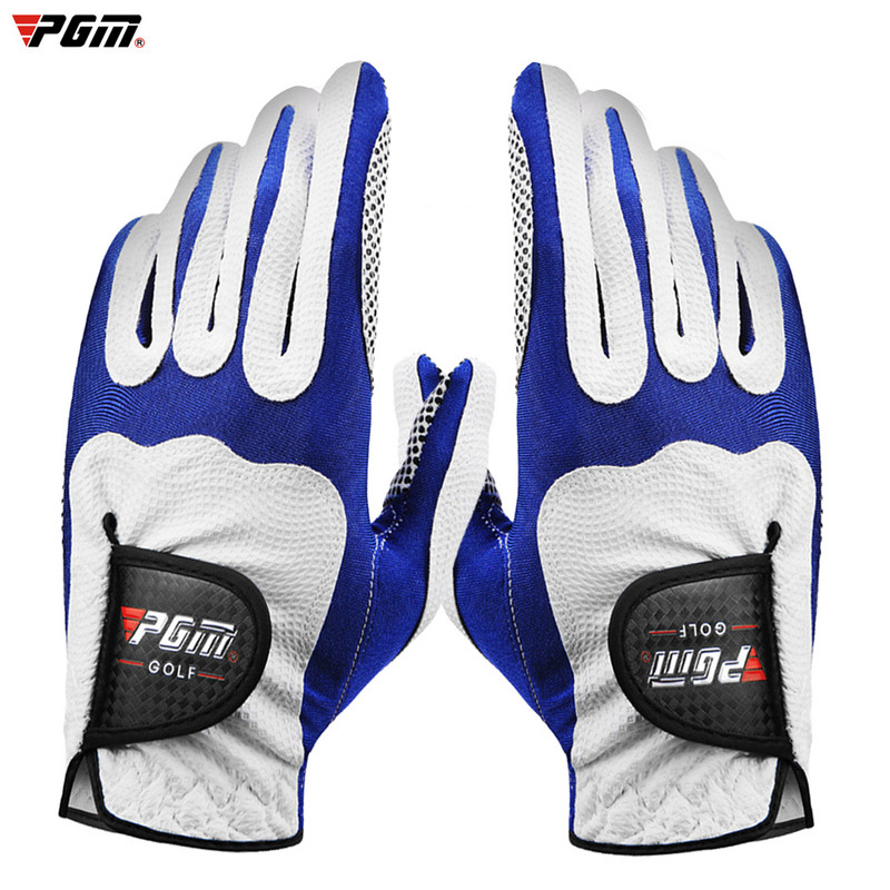 Golfa cimdi vīriešiem 3 krāsu kreisā labā roka elpojošs pretslīdes elastīgs premium PU ādas cimds golfa spēlētājam dāvana balts zils sarkans jauns