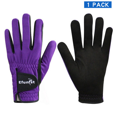 Csomag 1 db Efunist golfkesztyű férfi bal kézen hordott zöld fekete 3D teljesítményű hálós csúszásmentes mikroszálas csepp hajó