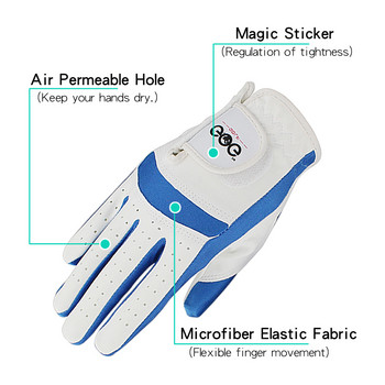 Опаковка 1 чифт ръкавици за голф Детска кърпа от микрофибър Дишащи ръкавици против подхлъзване Сини розови лява ръка дясна ръка