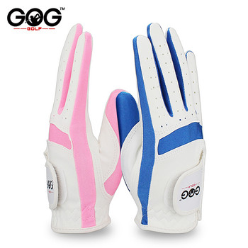 Πακέτο 1 ζευγάρι Γάντια γκολφ Παιδικά Ύφασμα μικροϊνών Αναπνεύσιμα αντιολισθητικά γάντια Μπλε ροζ Αριστερό Δεξί Χέρι