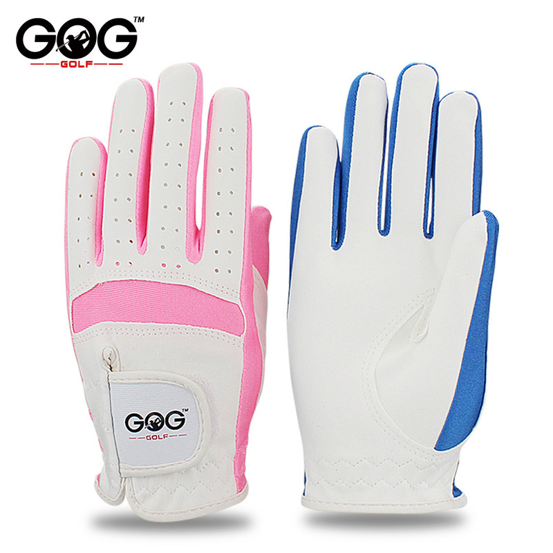 Πακέτο 1 ζευγάρι Γάντια γκολφ Παιδικά Ύφασμα μικροϊνών Αναπνεύσιμα αντιολισθητικά γάντια Μπλε ροζ Αριστερό Δεξί Χέρι