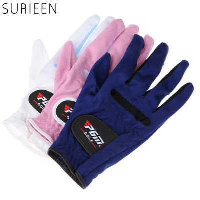 1 Pair Women Golf Gloves Outdoor Soft Microfiber Cloth Female Gloves Sport Grip Mittens Durable Glove Anti-skid Breathable Glove