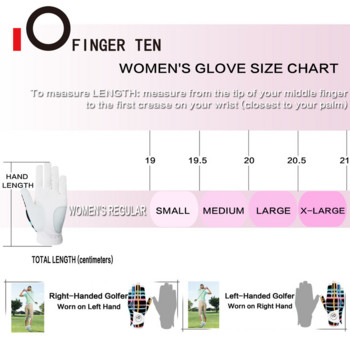 Παντός καιρού Γάντια γκολφ για νύχια Γυναικεία αριστερό χέρι Δερμάτινα με μαρκαδόρο σφαιρών Χρώματα νυχιών Πακέτο Κατάλληλο μέγεθος SML XL