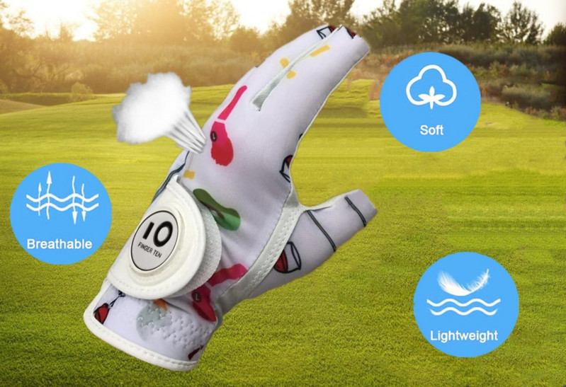 Visoms oro sąlygoms skirtos „Grip“ nagų golfo pirštinės, moteriškos kairiosios rankos odinės su rutuliniu žymekliu, nagų spalvų pakuotė tinka dydis SML XL