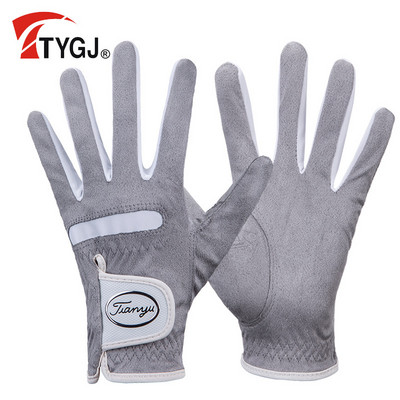1PC TTYGJ Golf Gloves Men`s Fiber Cloth Gloves Soft Breathable Non-slip Left /Right Hand Outdoor Sports Gloves Male Golf Wear