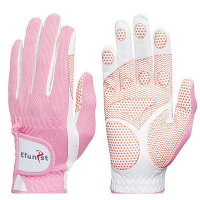 Pachet 1 pereche de mănuși de golf femei mâna stângă dreaptă micro țesătură respirabilă rece cu granule anti-alunecare mănuși de golf pentru femeie roz albastru