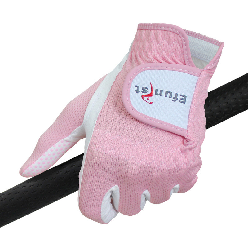 Pachet 1 pereche de mănuși de golf femei mâna stângă dreaptă micro țesătură respirabilă rece cu granule anti-alunecare mănuși de golf pentru femeie roz albastru