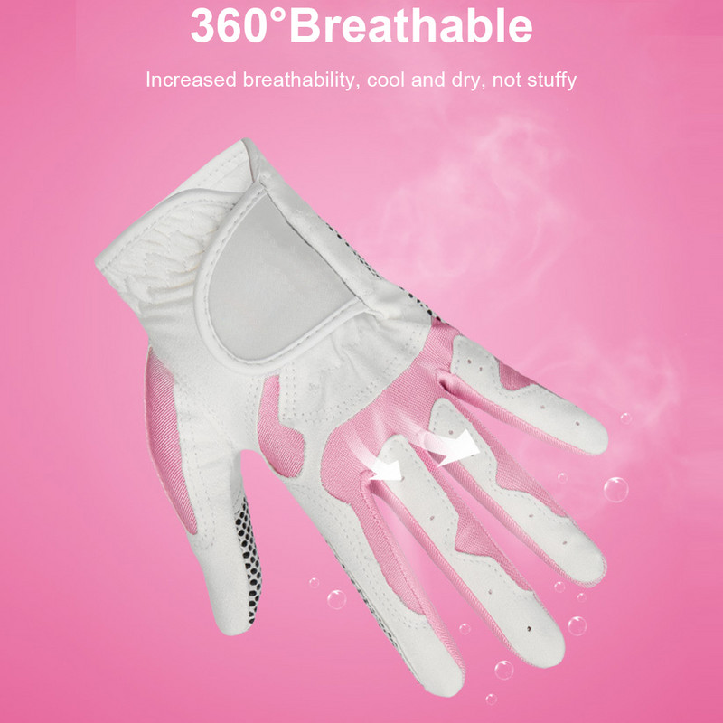 2PCS Pretslīdes golfa cimdi sievietēm ar bumbu marķieri kreisās labās rokas rokturi, mīksts āra sporta cimds sievietēm 2022 Drop Shipping