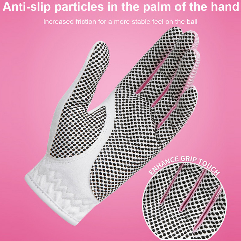 2PCS Pretslīdes golfa cimdi sievietēm ar bumbu marķieri kreisās labās rokas rokturi, mīksts āra sporta cimds sievietēm 2022 Drop Shipping