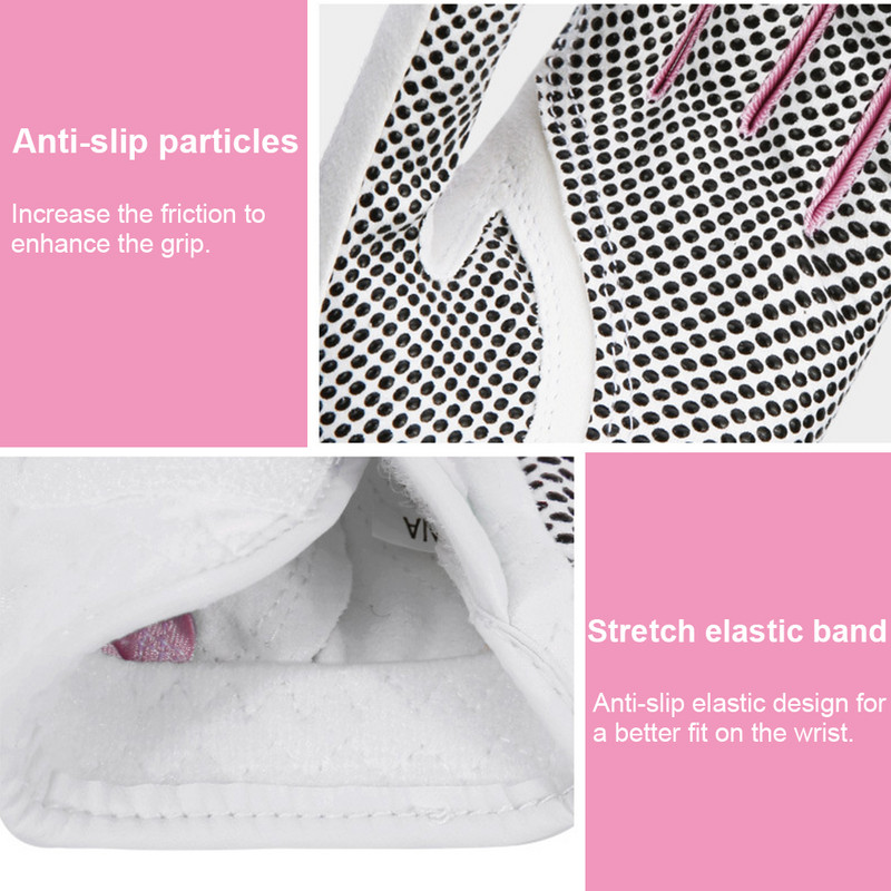 2PCS Pretslīdes golfa cimdi sievietēm ar bumbu marķieri kreisās labās rokas rokturi, mīksts āra sporta cimds sievietēm 2022 Drop Shipping