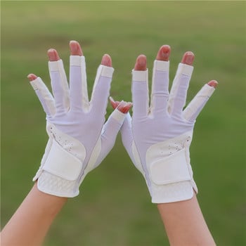 Дамски GOLF фитнес ръкавици, дишащи отворени пръсти GOLF ръкавици Носете устойчиви на износване регулируем защитен ефект спортни аксесоари