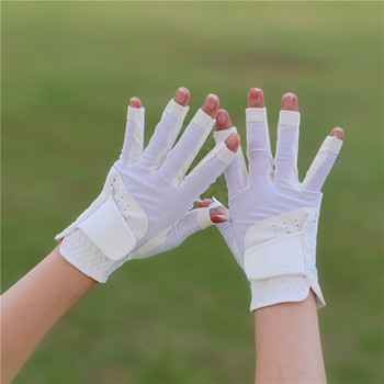 Дамски GOLF фитнес ръкавици, дишащи отворени пръсти GOLF ръкавици Носете устойчиви на износване регулируем защитен ефект спортни аксесоари