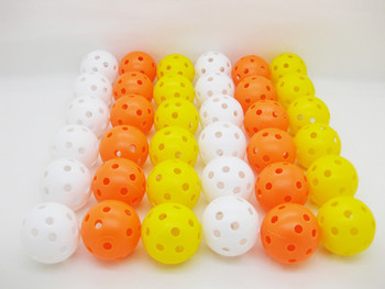 12 опаковки многоцветни пластмасови тренировъчни топки за голф Въздушен поток Кухи с диаметър 1,65 инча Топки за голф за тренировка на тренировъчно игрище, ново
