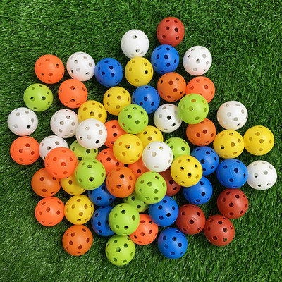 24Pcs/Bag 42MM Airflow Plastic Perforated Color Indoor Practice Golf Balls