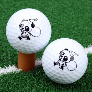 1 PC Cute Cartoon Panda Μπάλα Γκολφ Διπλής Στρώσης Μπάλες Γκολφ από συνθετικό καουτσούκ Μπάλες δώρου για εμβέλεια γκολφ και προπόνηση 42,67 χιλιοστών