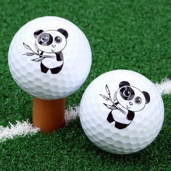 1 PC Cute Cartoon Panda Μπάλα Γκολφ Διπλής Στρώσης Μπάλες Γκολφ από συνθετικό καουτσούκ Μπάλες δώρου για εμβέλεια γκολφ και προπόνηση 42,67 χιλιοστών