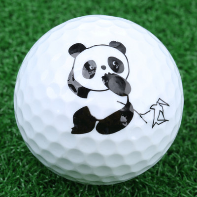 1 tk armas multikas Panda golfipall kahekihiline sünteetilisest kummist golfipallid kinkepallid golfiväljakuks ja treeninguks 42,67 mm