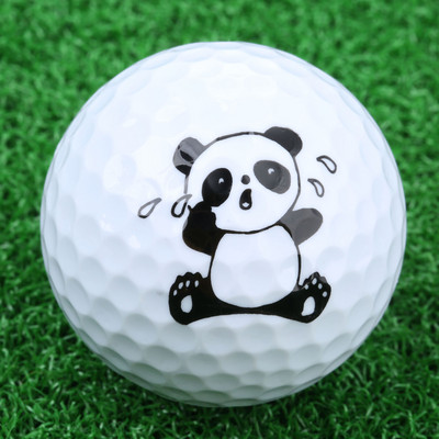 1 tk armas multikas Panda golfipall kahekihiline sünteetilisest kummist golfipallid kinkepallid golfiväljakuks ja treeninguks 42,67 mm