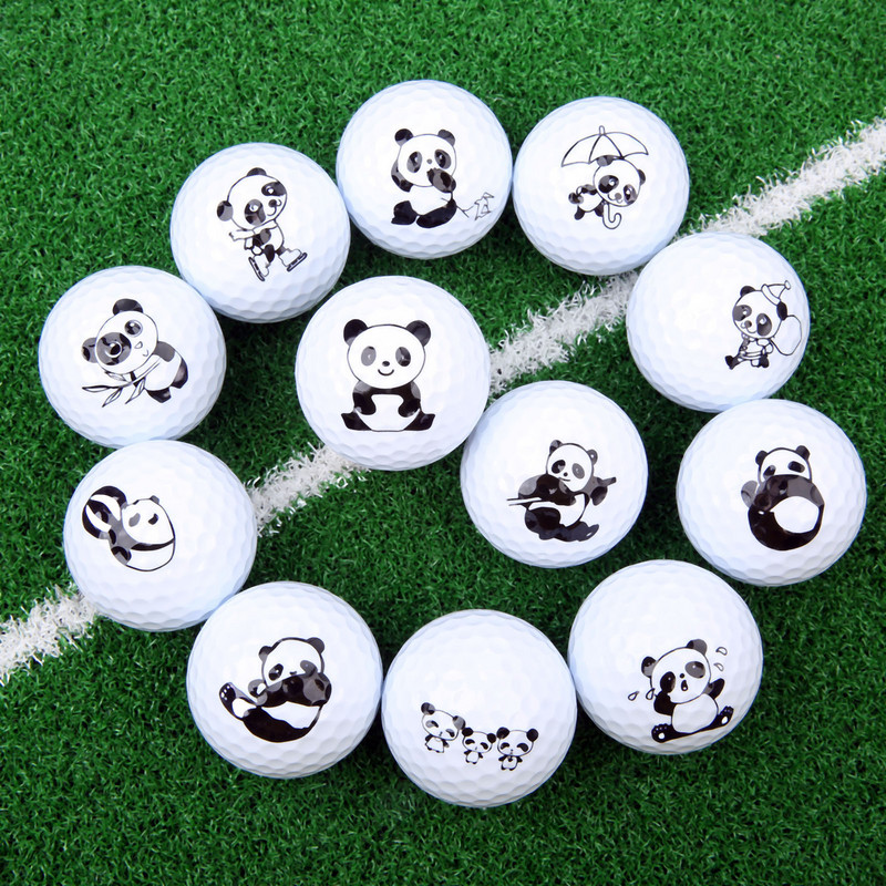 1 tk armas multikas Panda golfipall kahekihiline sünteetilisest kummist golfipallid kinkepallid golfiväljakuks ja treeninguks 42,67 mm