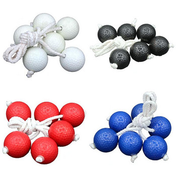 4-цветна топка за голф Детски голф Цветни тренировъчни топки 42 мм топка със стълба Дупка за голф