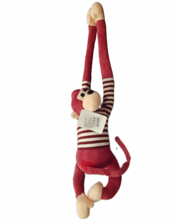 Играчка  Маймуна с блузка, Плюшена, Червена, Музикална