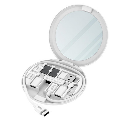 BUDI 11 In 1 Πολυλειτουργικό Αξεσουάρ Κινητού Τηλεφώνου Κουτί Μακιγιάζ Καθρέφτης Τηλέφωνο Πολλαπλών λειτουργιών Έξυπνος Προσαρμογέας Αποθήκευση κάρτας