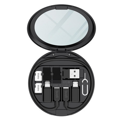 BUDI 11 In 1 Πολυλειτουργικό Αξεσουάρ Κινητού Τηλεφώνου Κουτί Μακιγιάζ Καθρέφτης Τηλέφωνο Πολλαπλών λειτουργιών Έξυπνος Προσαρμογέας Αποθήκευση κάρτας