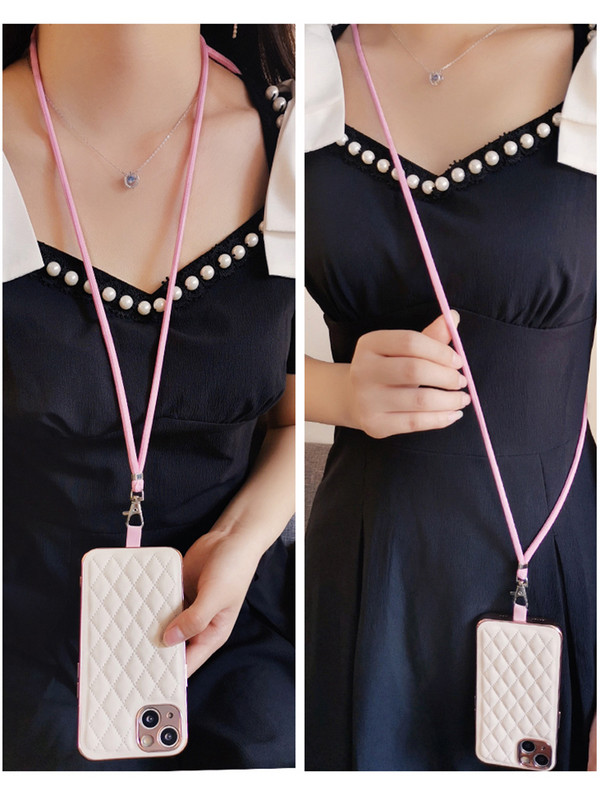 „Crossbody“ kaklo dirželis Universalus mobiliojo telefono dirželis, ilgas reguliuojamas telefono dėklas su segtuku, apsaugančiu nuo pametimo