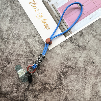 Mobiliojo telefono grandinės žiedo laidas raktams su riešo dirželiu Prabangus kabantis mobiliojo telefono laikiklis Kontrastingų spalvų virvinis raktų pakabukas