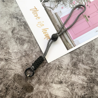 Mobiliojo telefono grandinės žiedo laidas raktams su riešo dirželiu Prabangus kabantis mobiliojo telefono laikiklis Kontrastingų spalvų virvinis raktų pakabukas