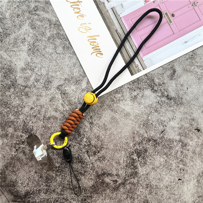 Mobiliojo telefono grandinės žiedo laidas raktams su riešo dirželiu Prabangus kabantis mobiliojo telefono laikiklis Kontrastingų spalvų virvinis raktų pakabukas