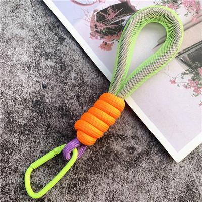 Връзка Флуоресцентна цветна каишка за телефон Мрежа Landyard за чанти Плетени ленти Ключодържател Висящи панталони Аксесоари Ключодържател