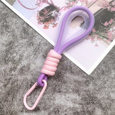 Връзка Флуоресцентна цветна каишка за телефон Мрежа Landyard за чанти Плетени ленти Ключодържател Висящи панталони Аксесоари Ключодържател