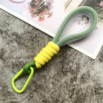 Връзка Флуоресцентна цветна каишка за телефон Мрежа Landyard за чанти Плетени ленти Ключодържател Висящи панталони Аксесоари Ключодържател