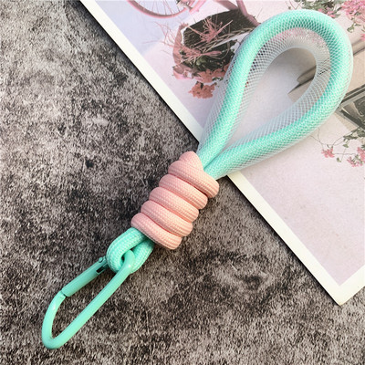 Връзка Флуоресцентна цветна каишка за телефон Мрежа Landyard за чанти Плетени ленти Ключодържател Висящи панталони Аксесоари Ключодържател