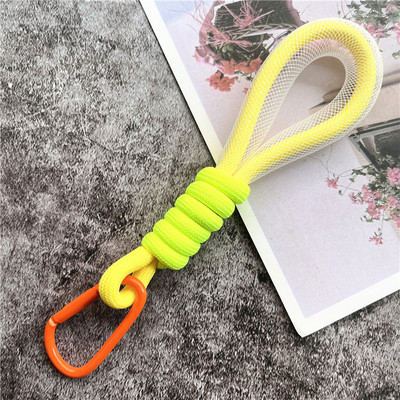 Връзка Флуоресцентна цветна каишка за телефон Мрежа Landyard за чанти Плетени ленти Ключодържател Висящи панталони Аксесоари Ключодържател