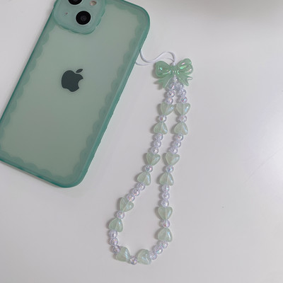 Madinga širdelės karoliukais, perlų karoliukais su karoliukais, subtiliais dirželiais, apsaugančiais nuo praradimo mobiliojo telefono grandinėlė moterims, žavingi papuošalų priedai