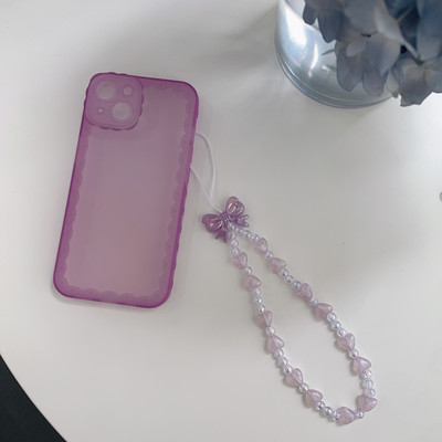 Madinga širdelės karoliukais, perlų karoliukais su karoliukais, subtiliais dirželiais, apsaugančiais nuo praradimo mobiliojo telefono grandinėlė moterims, žavingi papuošalų priedai