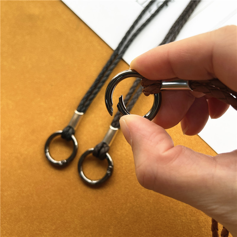 PU odinis raktų pakabukas, minkšta austa virvė Mobiliojo telefono kaklo dirželiai ID kortelės raktų pakabuko USB ženkliukų laikiklis pasidaryk pats Lariat