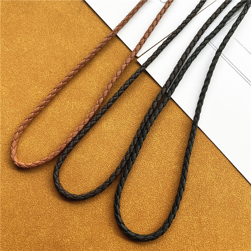 PU odinis raktų pakabukas, minkšta austa virvė Mobiliojo telefono kaklo dirželiai ID kortelės raktų pakabuko USB ženkliukų laikiklis pasidaryk pats Lariat