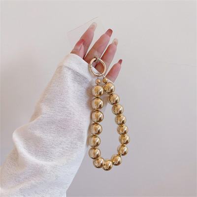 Prabangios dengtos karoliukais apyrankės telefono grandinėlės akrilo pakabukas skirtas iPhone 11 13 Pro Max Woman Auksiniai kabantys papuošalai nuo pametimo grandinės