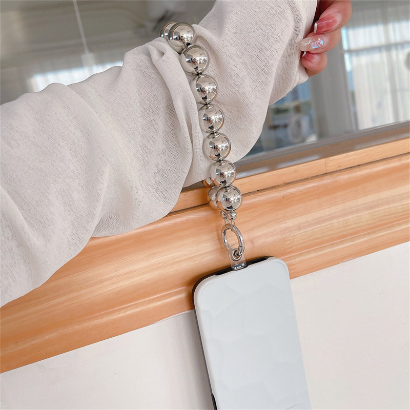 Prabangios dengtos karoliukais apyrankės telefono grandinėlės akrilo pakabukas skirtas iPhone 11 13 Pro Max Woman Auksiniai kabantys papuošalai nuo pametimo grandinės