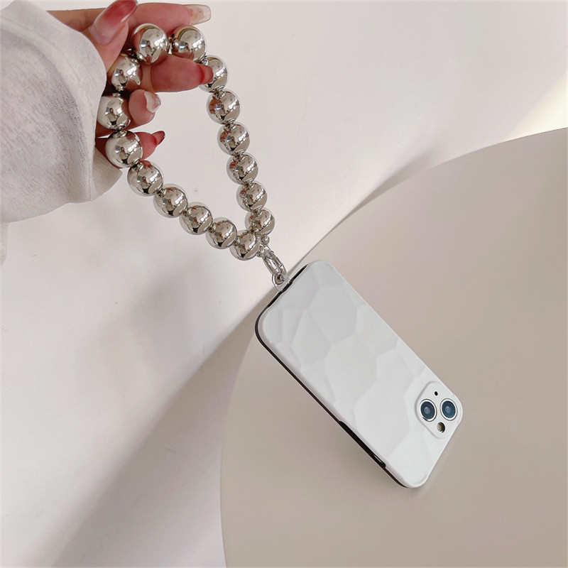 Prabangios dengtos karoliukais apyrankės telefono grandinėlės akrilo pakabukas skirtas iPhone 11 13 Pro Max Woman Auksiniai kabantys papuošalai nuo pametimo grandinės