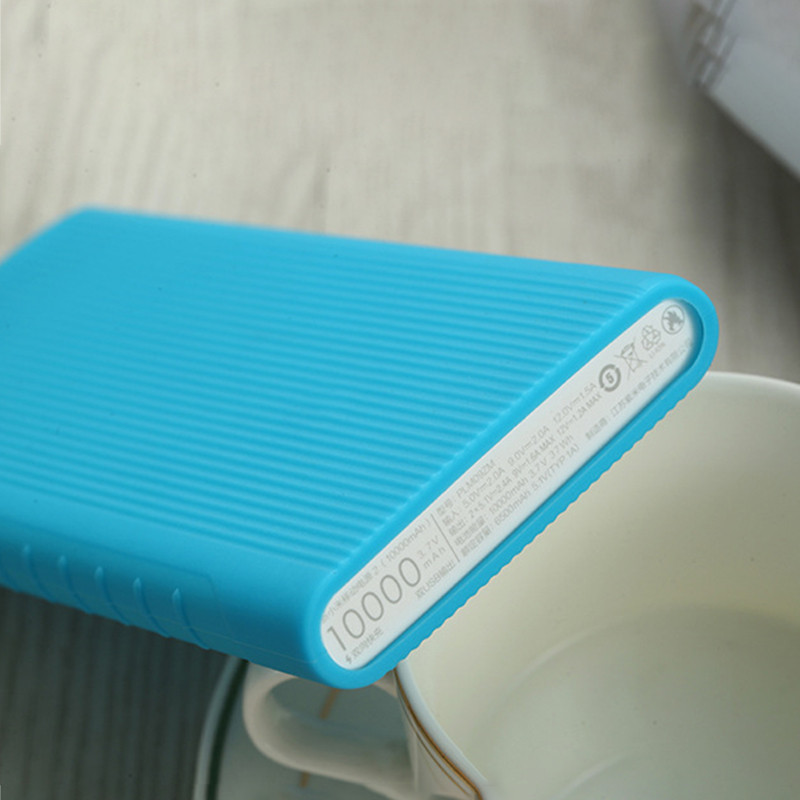 Apsauginis dėklo dangtelis, skirtas naujajam Xiaomi Power Bank 2 10000 MAh dviejų USB prievadų silicio apvalkalo apvalkalas, skirtas Power Bank modeliui PLM09ZM