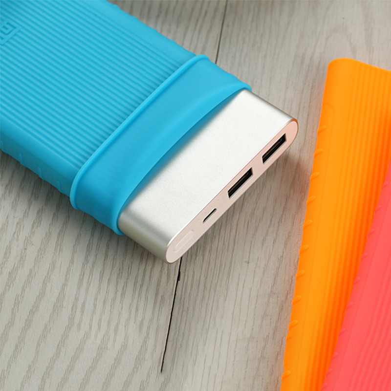 Apsauginis dėklo dangtelis, skirtas naujajam Xiaomi Power Bank 2 10000 MAh dviejų USB prievadų silicio apvalkalo apvalkalas, skirtas Power Bank modeliui PLM09ZM