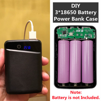 DIY 3*18650 Battery Power Bank Case 3 USB Ports Free Welding Battery Holder Shell No Soldering Storage Box for Phone Charging