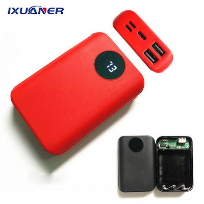 Преносим 2 USB порта PowerBank DIY калъф 3x 18650 зарядно устройство за батерия Зарядно устройство за мобилен телефон Power Bank Box Shell Kit за Iphone Huawei