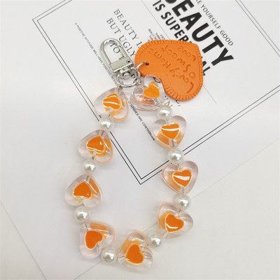 Висящ пръстен със сладко кристално любовно сърце за мобилен телефон, ремък за каишка против изгубване, гривна за Iphone, Samsung, ключодържател, телефонна верига