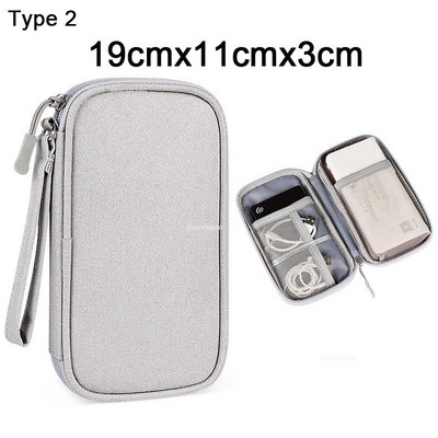 Преносима чанта за съхранение на Power Bank Калъф Зарядно Калъф за цифров кабел Слушалки Оксфорд плат Слушалки Държач за телефон за пътна чанта